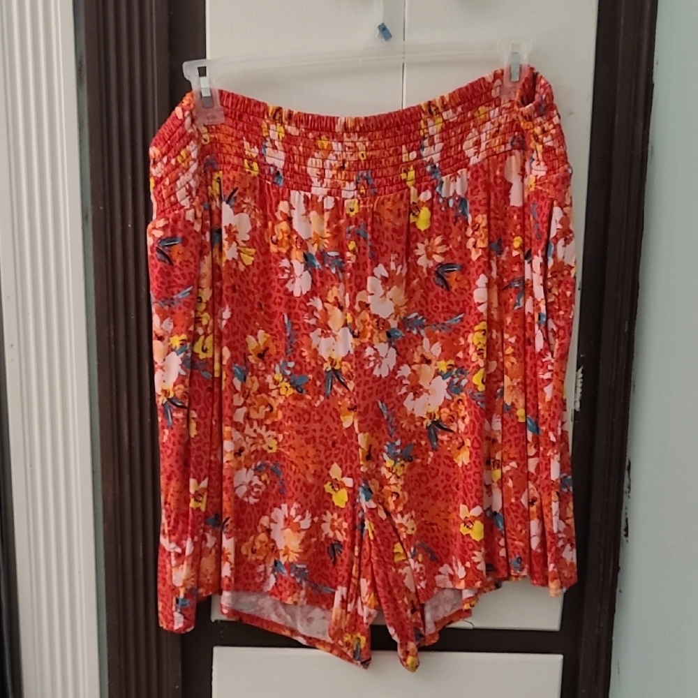 Torrid Floral Red and Blue Shorts